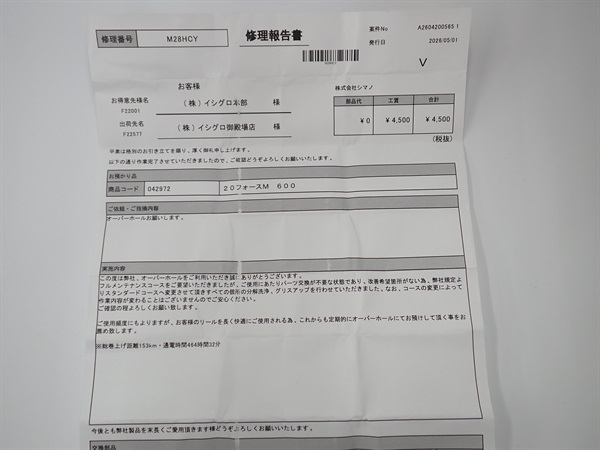 ２０フォースマスター６００